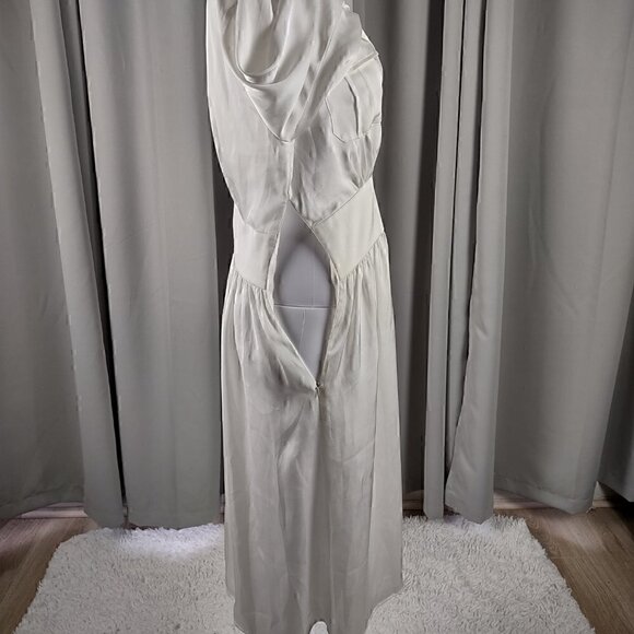 Mary Crafts Women's White A-Line Side Zip Elegant Dress Size 8 (NWT) - Picture 5 of 15
